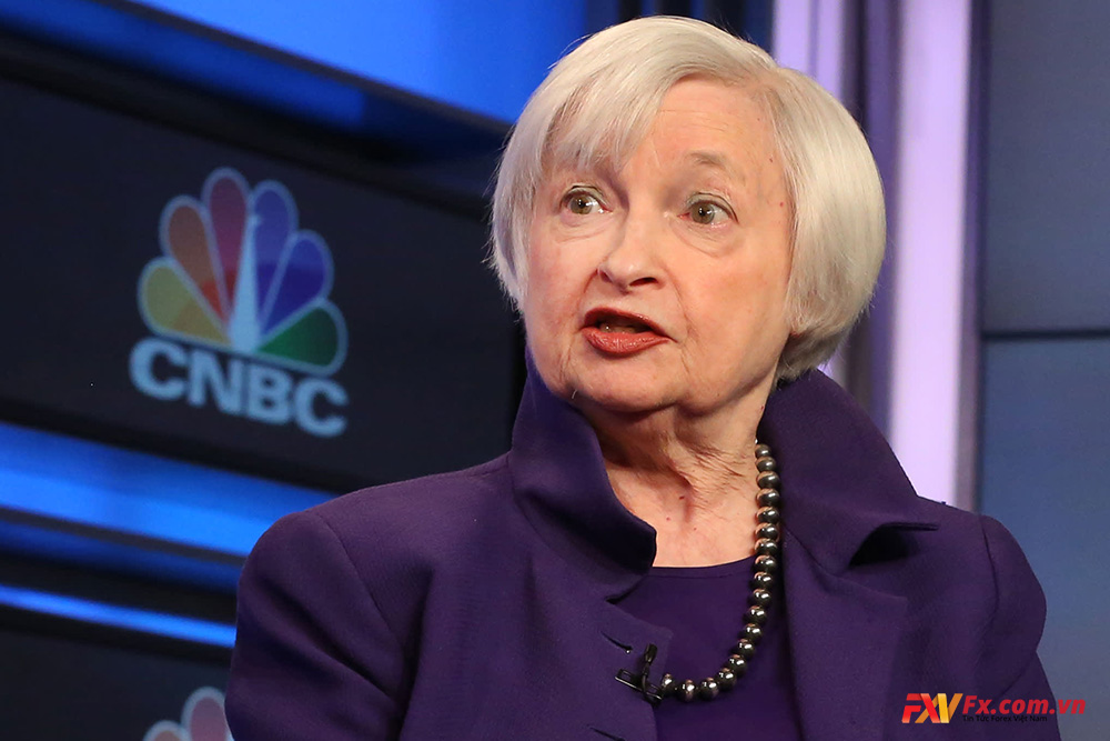 Janet Yellen trong một cuộc phỏng vấn với CNBC