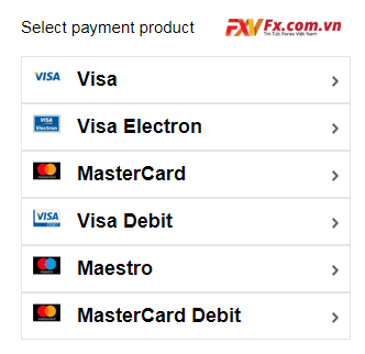 Nạp tiền qua thẻ tín dụng Visa