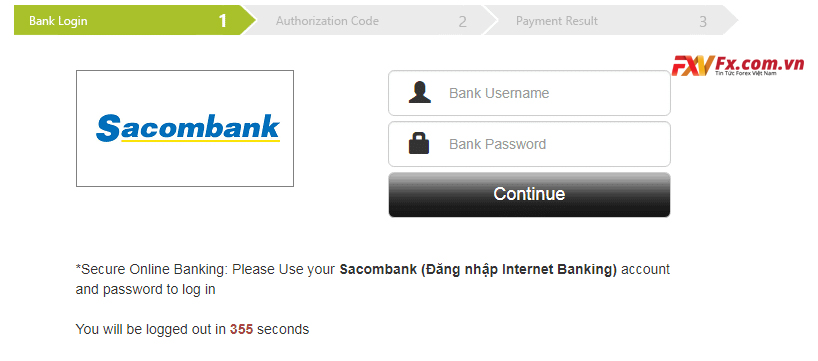 Đăng nhập vào tài khoản ngân hàng Sacombank