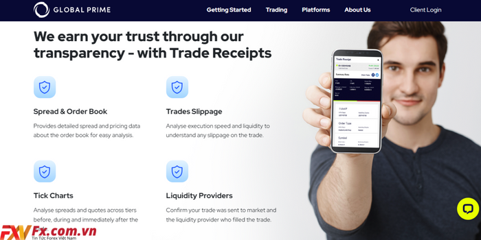 Tài khoản giao dịch sàn Global Prime