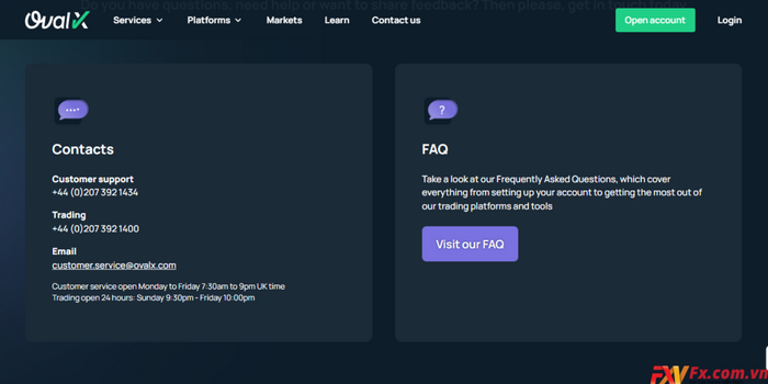 Dịch vụ chăm sóc khách hàng của sàn OvalX