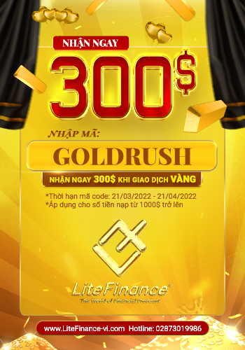 Chương trình GOLDRUSH - Forex bonus $300 on deposit