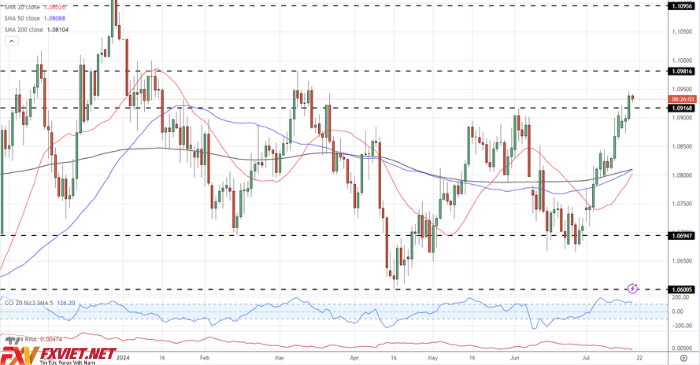 Biểu đồ giá hàng ngày EUR/USD