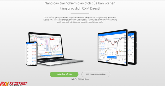 Nền tảng giao dịch của sàn Forex CXM